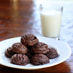 fudgy dark chocolate chip cookies