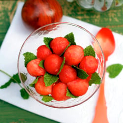 Watermelon Pearls in Limoncello