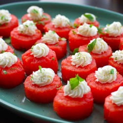 Watermelon & Goat Cheese Bites
