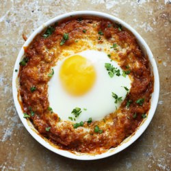 Chorizo Spaghetti Squash Egg Bake