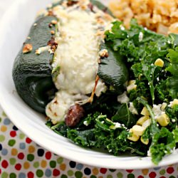 Beer Bean + Cotija Stuffed Poblano