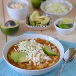 Posole with tomatillos