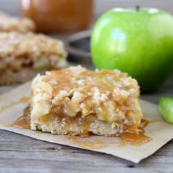 Salted Caramel Apple Crumb Bars