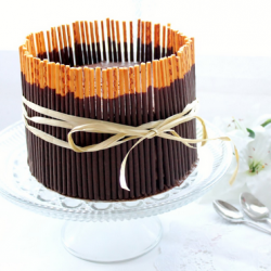 Mocha Mousse Marshmallow Pocky Cake
