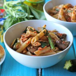 Roasted Veggie Pesto Pasta