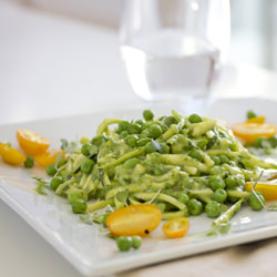 Raw Zucchini Pasta with Pesto