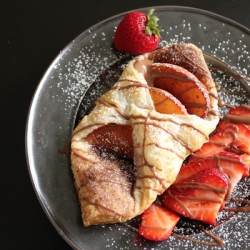 Peach Croissants with Nutella