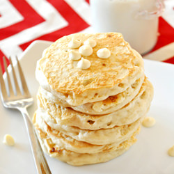 White Chocolate Macadamia Pancakes