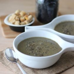 Eggplant and Black Lentil Soup