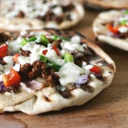 Three Meat Grilled PIzzas