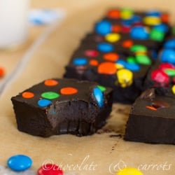 Healthier dark M&M fudge