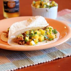 Pulled Pork Tacos w/ Mango Salsa