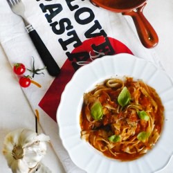Homemade tagliatelle pasta