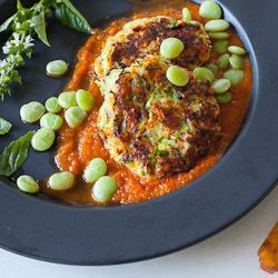 Golden zucchini cakes (vegetarian)