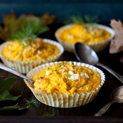 Pumpkin Soufflé with Turkey Bacon