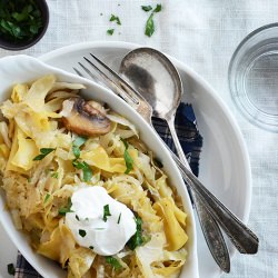 Lazy Sauerkraut Pierogi Casserole