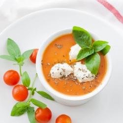 Gazpacho & cheese ice cream