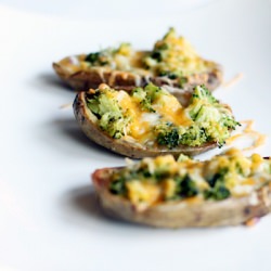 Broccoli and Cheese Potato Skins