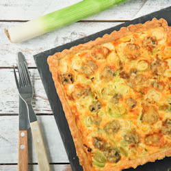 Pie with Leeks and Blue Cheese