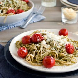Spaghetti w/ Basil Pesto