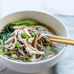 Chicken Mushroom Soba Noodle Soup