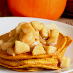 Pumpkin Pancakes with Spiced Apples
