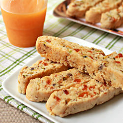 Eggless Apricot Pistachio Biscotti