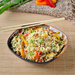 Spinach Capsicum Fried Rice