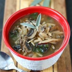 Mushroom Chard Orzo Soup