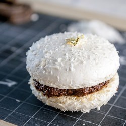 Chocolate and coconut macarons