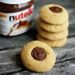 Nutella Pumpkin Thumbprint Cookies