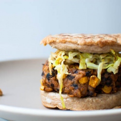 Black Bean, Corn, & Farro Burger