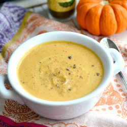 Goat cheese pumpkin soup