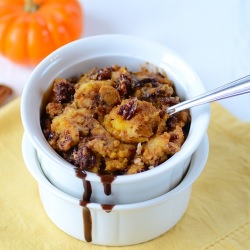 Choc.-Pumpkin-Pecan Bread Pudding