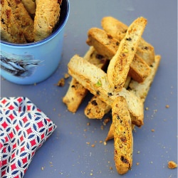 Orange Pistachio Biscotti {Eggless}
