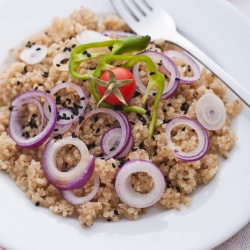 Warm quinoa salad with ginger