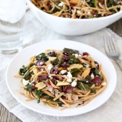 Pasta with Kale, Cranberries & Feta