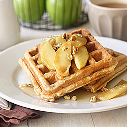 Spiced Apple Walnut Waffles
