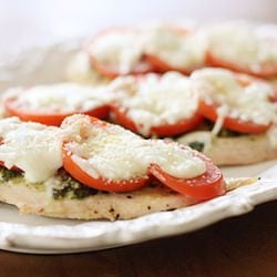 Skinny Chicken Pesto Bake