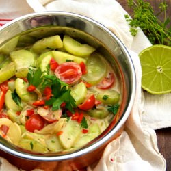 Spiced Cucumbers with Coconut Milk