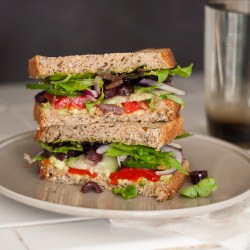 Vegetarian Greek Avocado Sandwich