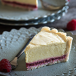 Raw Meyer Lemon Tart w/Raspberry