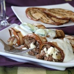 Grilled Eggplant Lamb Rolls