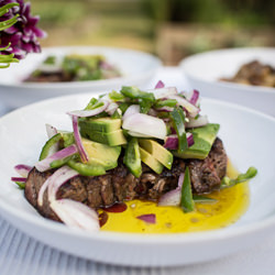 Steak with Avocado Jalapeño Salad