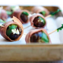 Prosciutto Wrapped Goat Cheese Date