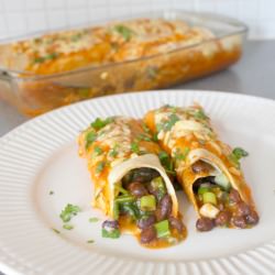 Spinach and Black Bean Enchiladas