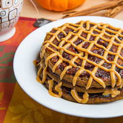 Pumpkin Cinnamon Roll Pancakes