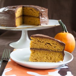 Pumpkin Cake w/ Chocolate Frosting