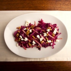 Purple Cabbage  and Pear Slaw