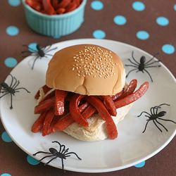 Halloween Worm Sandwich
